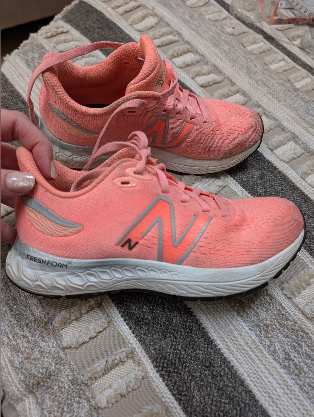 New Balance Girl's Coral Pink Fresh Foam Running Sneakers